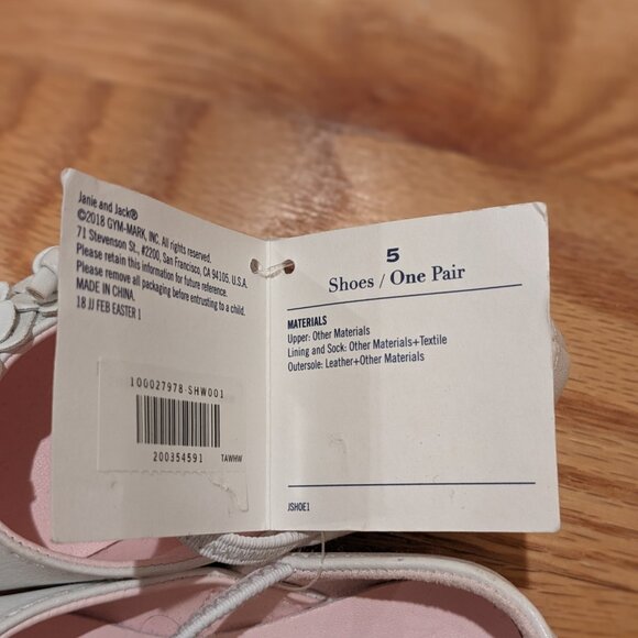 NWT Janie and Jack White Ballet Flats Sz 5 - Picture 5 of 6